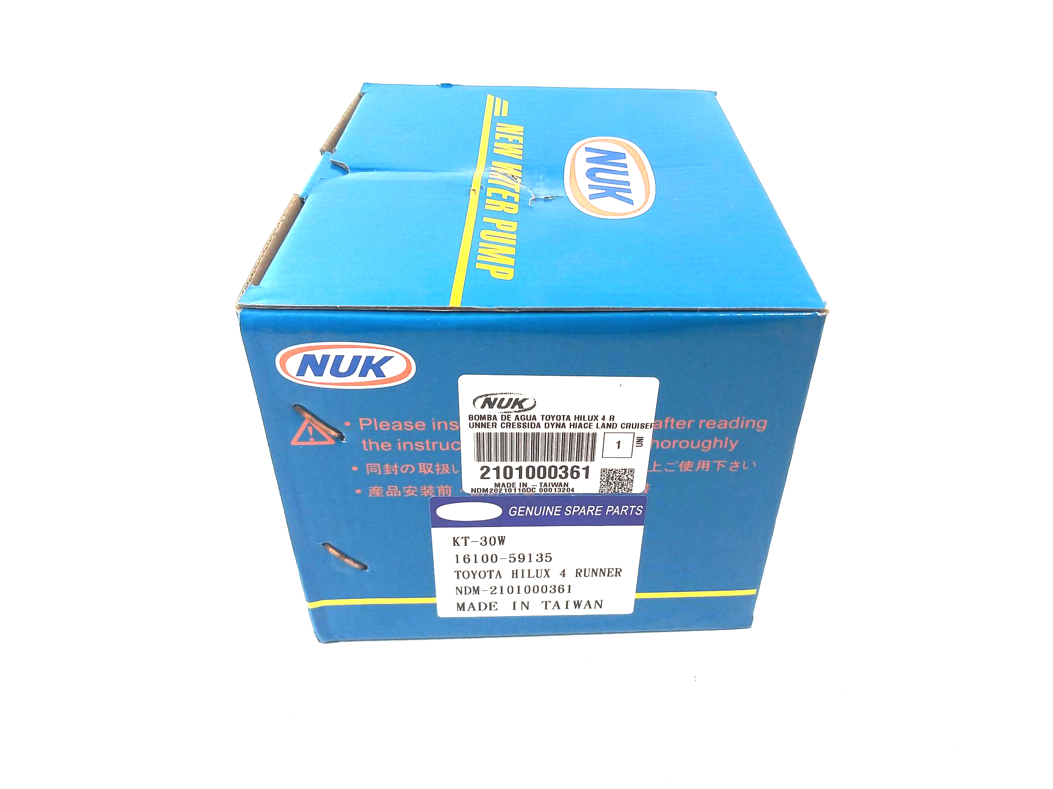 BOMBA DE AGUA TOYOTA HILUX 4 RUNNER CRESSIDA DYNA HIACE LAND CRUISER 2L 2.4 L 2.2 82- MARCA NUK